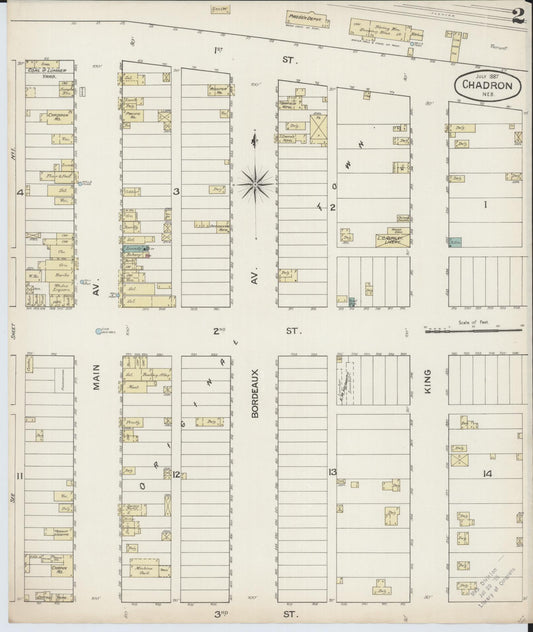 Sanborn Fire Insurance Map from Chadron, Dawes County, Nebraska (1887), Sheet #0002 - Historic Sanborn Fire Insurance Map Print, vintage old map wall art, antique decor, genealogy gift, Nebraska Nebraska map