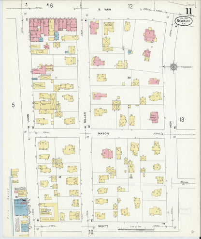 Sanborn Fire Insurance Map from Newark, Wayne County, New York (1912), Sheet #0011 - Complete Map Set gallery image, historic Sanborn map, vintage wall art, New York New York