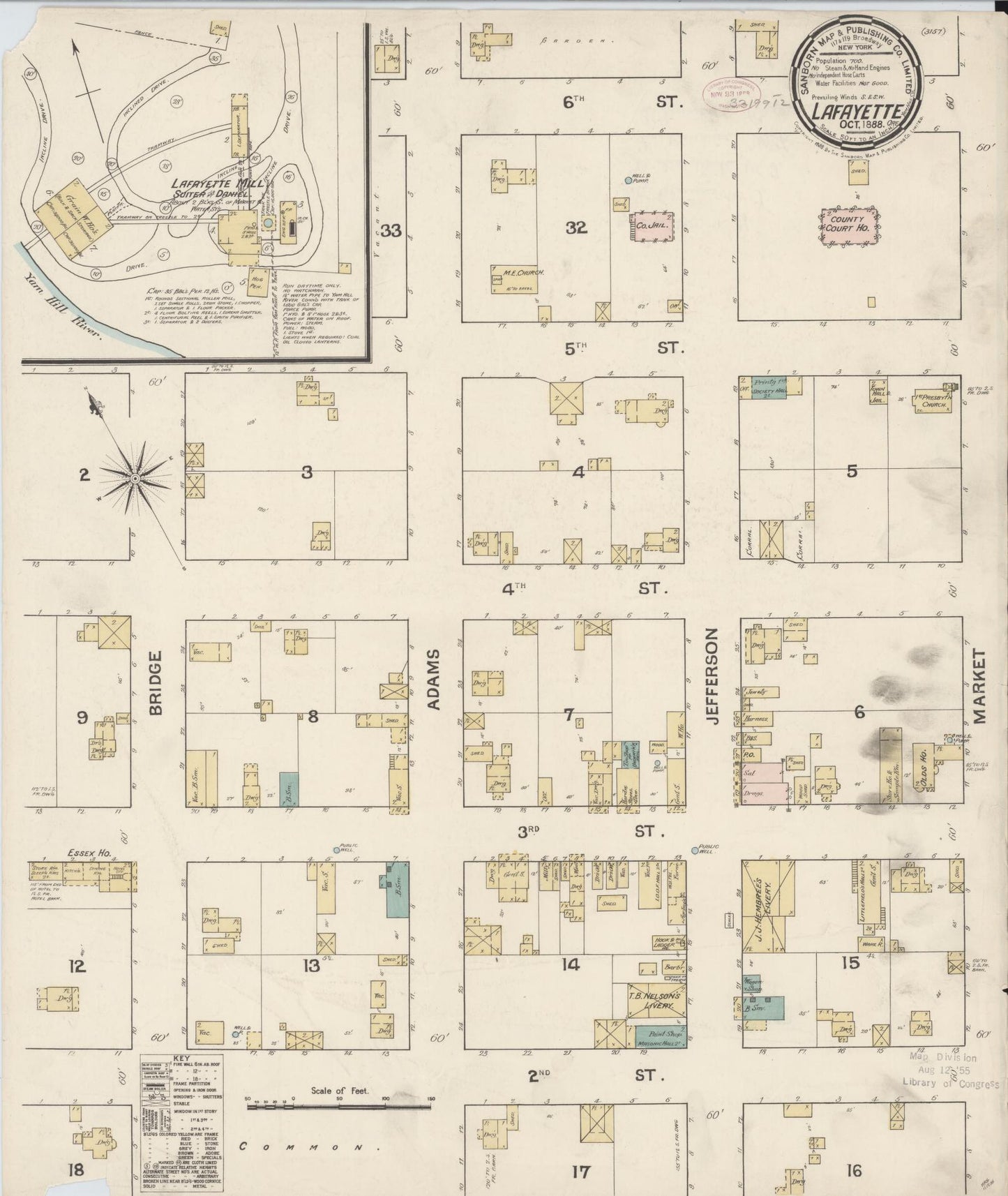 Sanborn Fire Insurance Map from Lafayette, Yamhill County, Oregon (1888), Sheet #0001 - Historic Sanborn Fire Insurance Map Print, vintage old map wall art, antique decor, genealogy gift, Oregon Oregon map