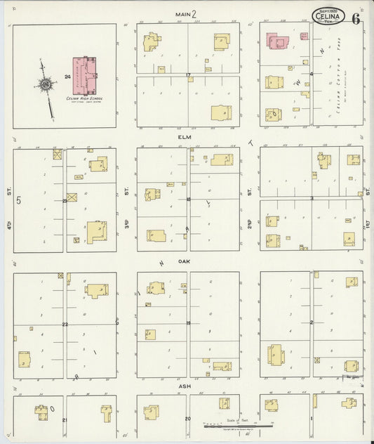 Sanborn Fire Insurance Map from Celina, Collin County, Texas (1920), Sheet #0006 - Historic Sanborn Fire Insurance Map Print, vintage old map wall art, antique decor, genealogy gift, Texas Texas map