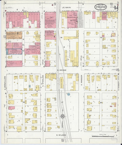 Sanborn Fire Insurance Map from Streator, La Salle County, Illinois (1916), Sheet #0014 - Complete Map Set gallery image, historic Sanborn map, vintage wall art, Illinois Illinois