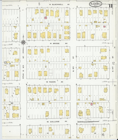 Sanborn Fire Insurance Map from Blackwell, Kay County, Oklahoma (1918), Sheet #0011 - Complete Map Set gallery image, historic Sanborn map, vintage wall art, Oklahoma Oklahoma
