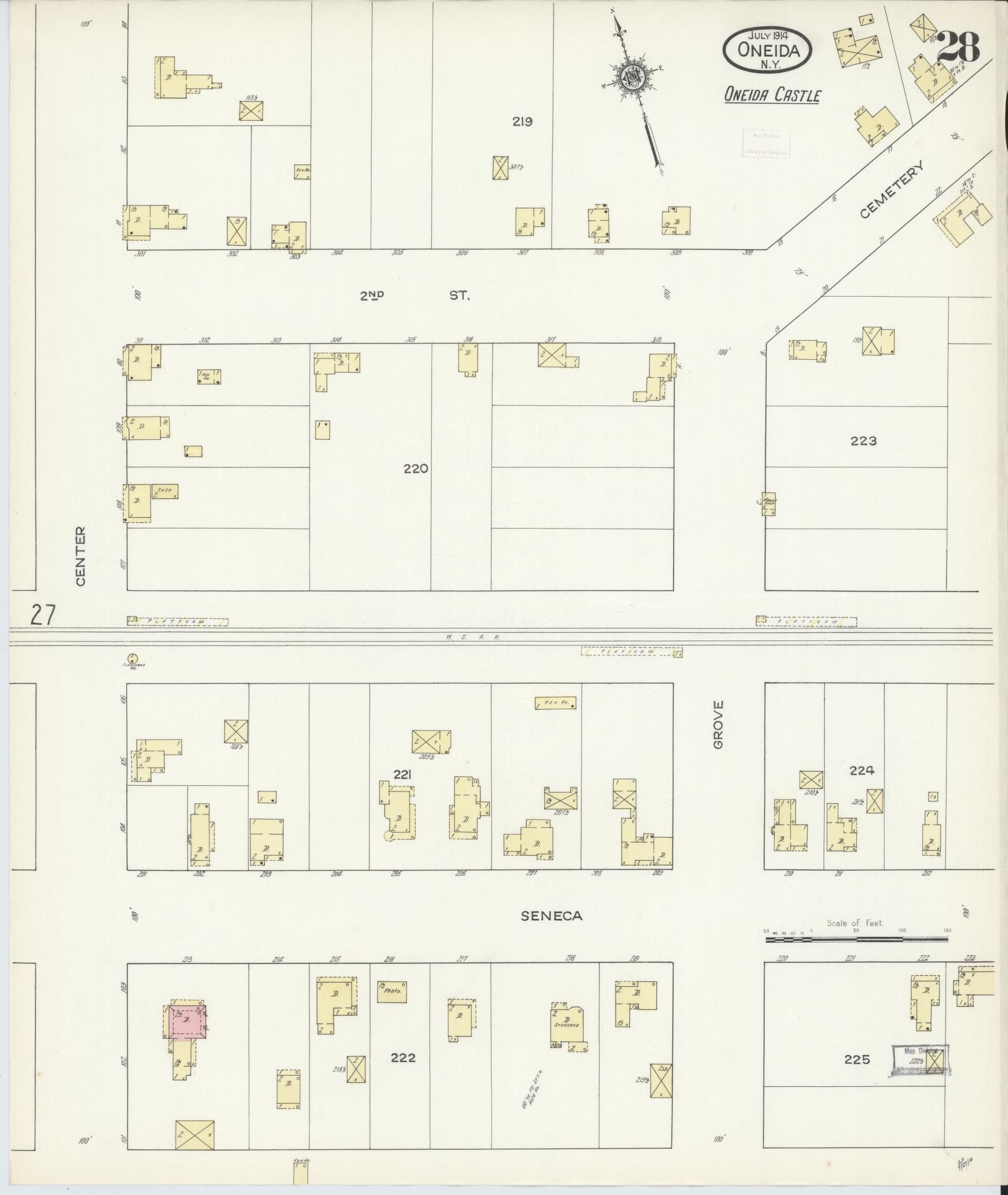 Sanborn Fire Insurance Map from Oneida, Madison County, New York (1914), Sheet #0028 - Complete Map Set gallery image, historic Sanborn map, vintage wall art, New York New York