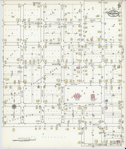 Sanborn Fire Insurance Map from Memphis, Hall County, Texas (1920), Sheet #0009 - Complete Map Set gallery image, historic Sanborn map, vintage wall art, Texas Texas