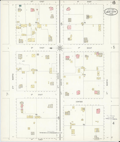 Sanborn Fire Insurance Map from Lehi, Utah County, Utah (1898), Sheet #0006 - Complete Map Set gallery image, historic Sanborn map, vintage wall art, Lehi Utah
