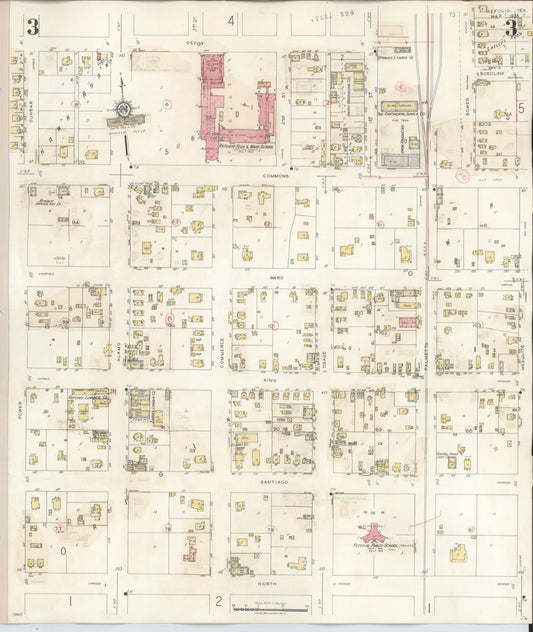 Sanborn Fire Insurance Map from Refugio, Refugio County, Texas (1942), Sheet #0003 - Historic Sanborn Fire Insurance Map Print, vintage old map wall art, antique decor, genealogy gift, Texas Texas map