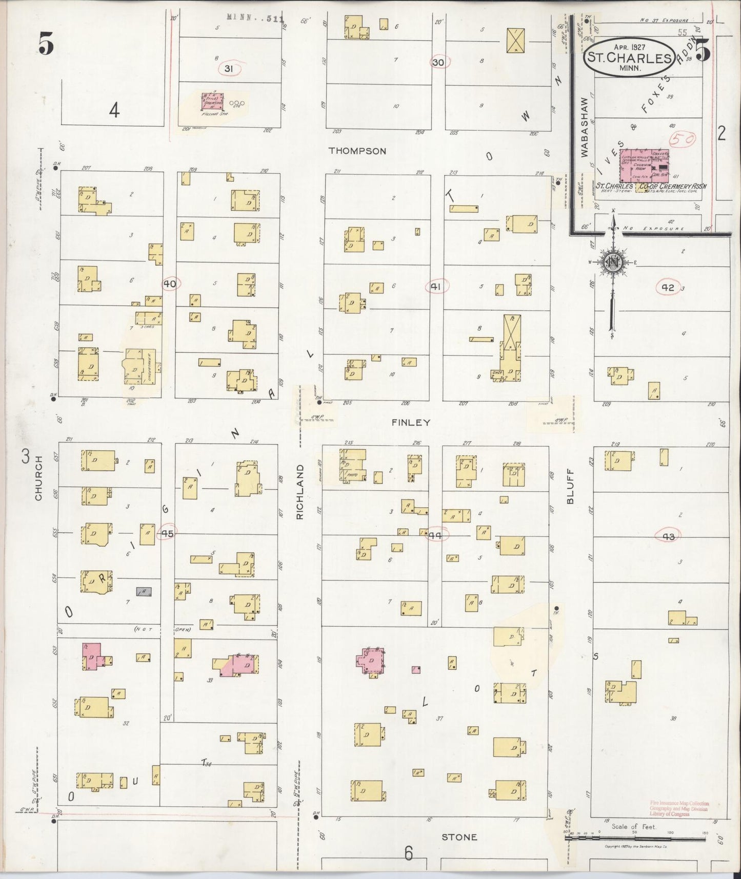 Sanborn Fire Insurance Map from Saint Charles, Winona County, Minnesota (1940), Sheet #0005 - Complete Map Set gallery image, historic Sanborn map, vintage wall art, Minnesota Minnesota