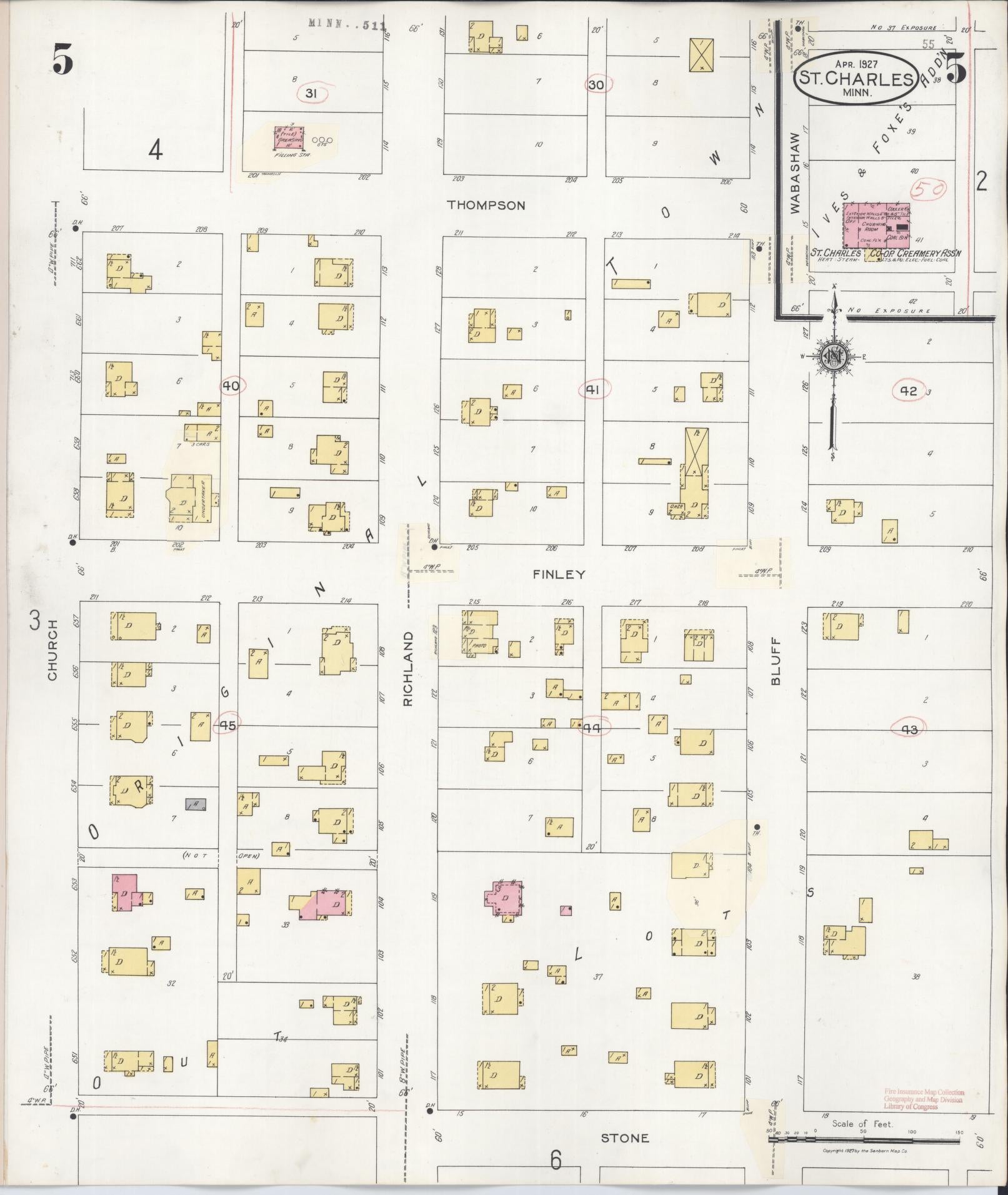 Sanborn Fire Insurance Map from Saint Charles, Winona County, Minnesota (1940), Sheet #0005 - Complete Map Set gallery image, historic Sanborn map, vintage wall art, Minnesota Minnesota