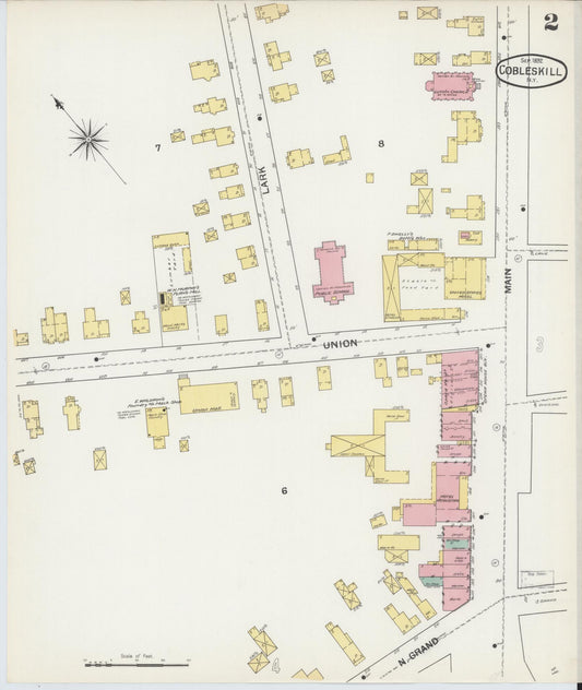 Sanborn Fire Insurance Map from Cobleskill, Schoharie County, New York (1892), Sheet #0002 - Historic Sanborn Fire Insurance Map Print, vintage old map wall art, antique decor, genealogy gift, New York New York map