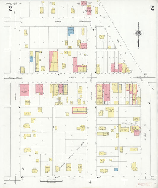Sanborn Fire Insurance Map from Grays Lake, Lake County, Illinois (1934), Sheet #0002 - Historic Sanborn Fire Insurance Map Print, vintage old map wall art, antique decor, genealogy gift, Illinois Illinois map