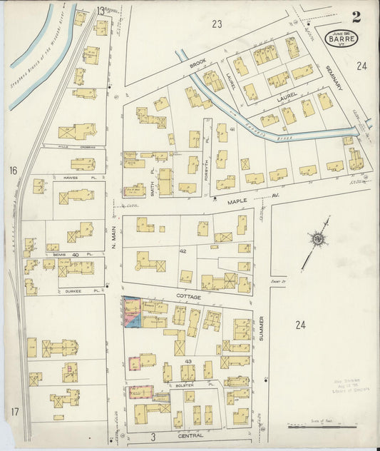 Sanborn Fire Insurance Map from Barre, Washington County, Vermont (1916), Sheet #0002 - Historic Sanborn Fire Insurance Map Print, vintage old map wall art, antique decor, genealogy gift, Vermont Vermont map