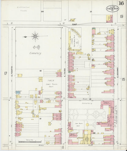 Sanborn Fire Insurance Map from Frederick, Frederick County, Maryland (1897), Sheet #0016 - Complete Map Set gallery image, historic Sanborn map, vintage wall art, Maryland Maryland