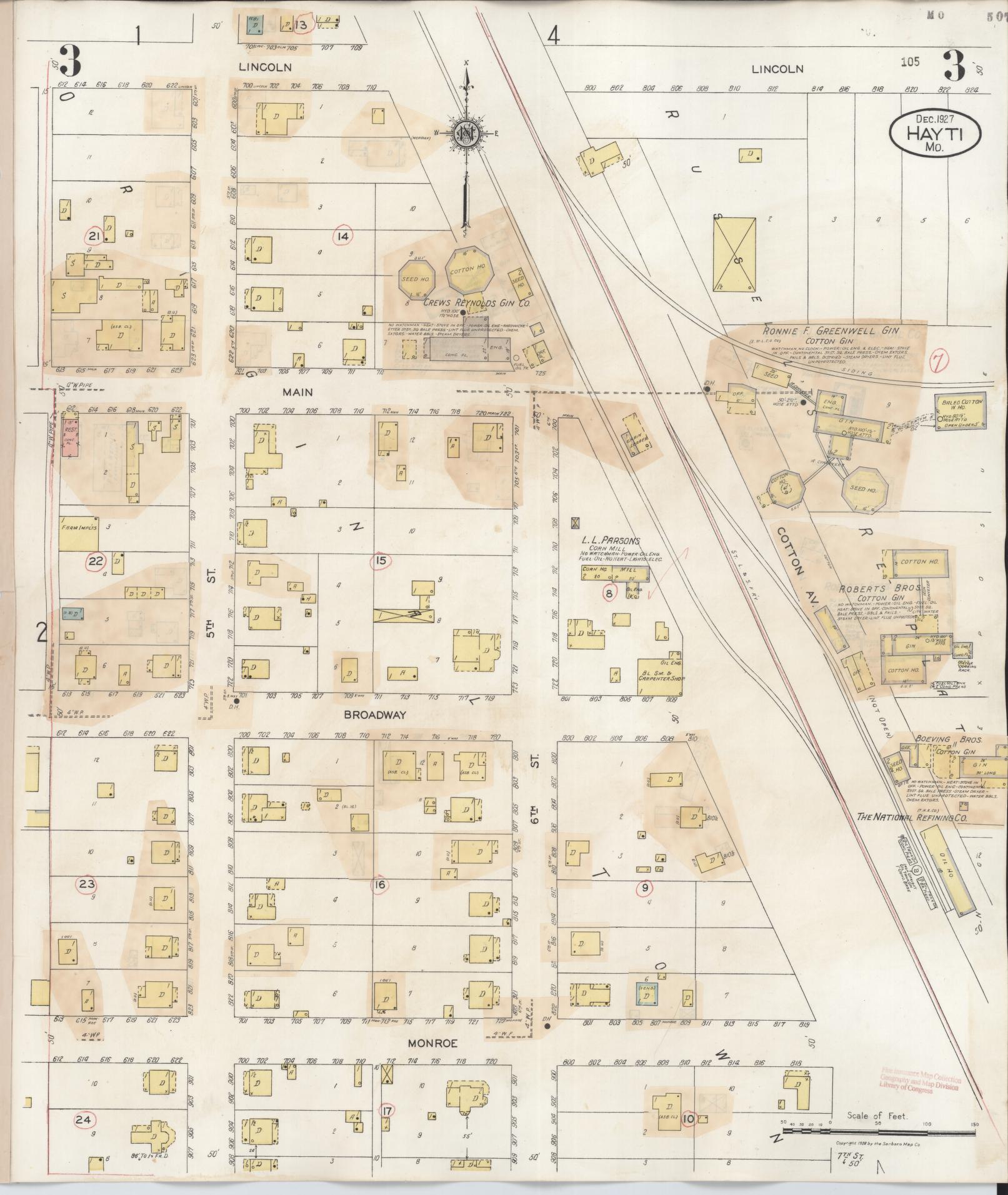 Sanborn Fire Insurance Map from Hayti, Pemiscot County, Missouri (1944), Sheet #0003 - Complete Map Set gallery image, historic Sanborn map, vintage wall art, Missouri Missouri