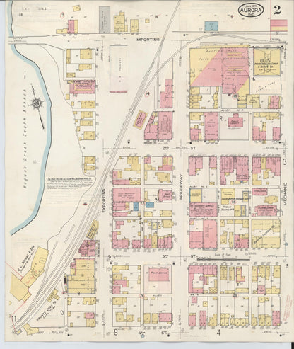 Sanborn Fire Insurance Map from Aurora, Dearborn County, Indiana (1935), Sheet #0002 - Historic Sanborn Fire Insurance Map Print, vintage old map wall art, antique decor, genealogy gift, Indiana Indiana map