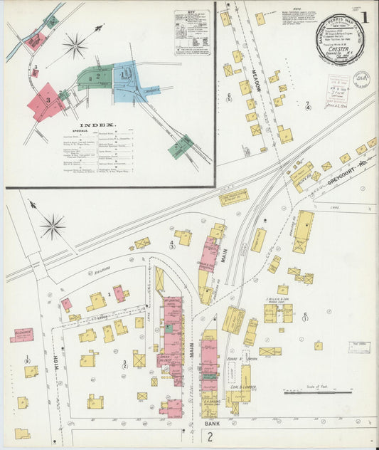 Sanborn Fire Insurance Map from Chester, Orange County, New York (1900), Sheet #0001 - Complete Map Set gallery image, historic Sanborn map, vintage wall art, New York New York