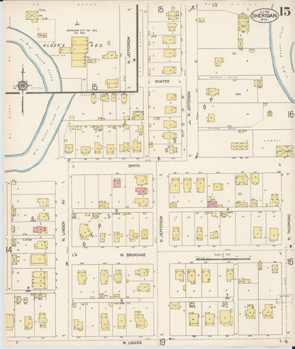 Sanborn Fire Insurance Map from Sheridan, Sheridan County, Wyoming (1912), Sheet #0015 - Complete Map Set gallery image, historic Sanborn map, vintage wall art, Wyoming Wyoming