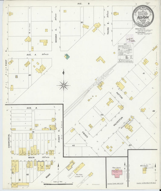 Sanborn Fire Insurance Map from Red Fork, Tulsa County, Oklahoma (1909), Sheet #0001 - Historic Sanborn Fire Insurance Map Print, vintage old map wall art, antique decor, genealogy gift, Oklahoma Oklahoma map