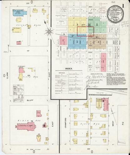 Sanborn Fire Insurance Map from Carroll, Carroll County, Iowa (1898), Sheet #0001 - Historic Sanborn Fire Insurance Map Print