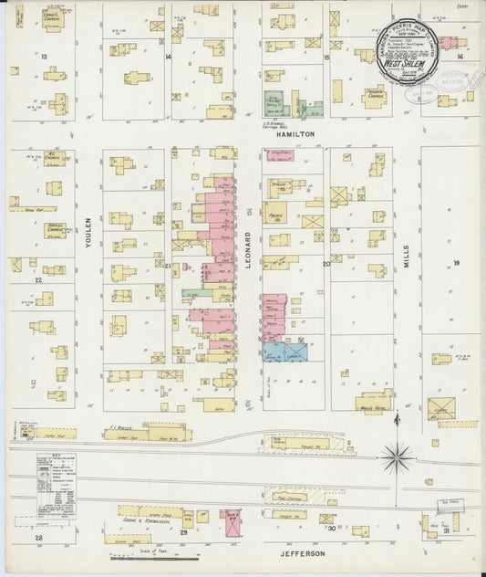 Sanborn Fire Insurance Map from West Salem, La Crosse County, Wisconsin (1898), Sheet #0001 - Historic Sanborn Fire Insurance Map Print, vintage old map wall art, antique decor, genealogy gift, Wisconsin Wisconsin map