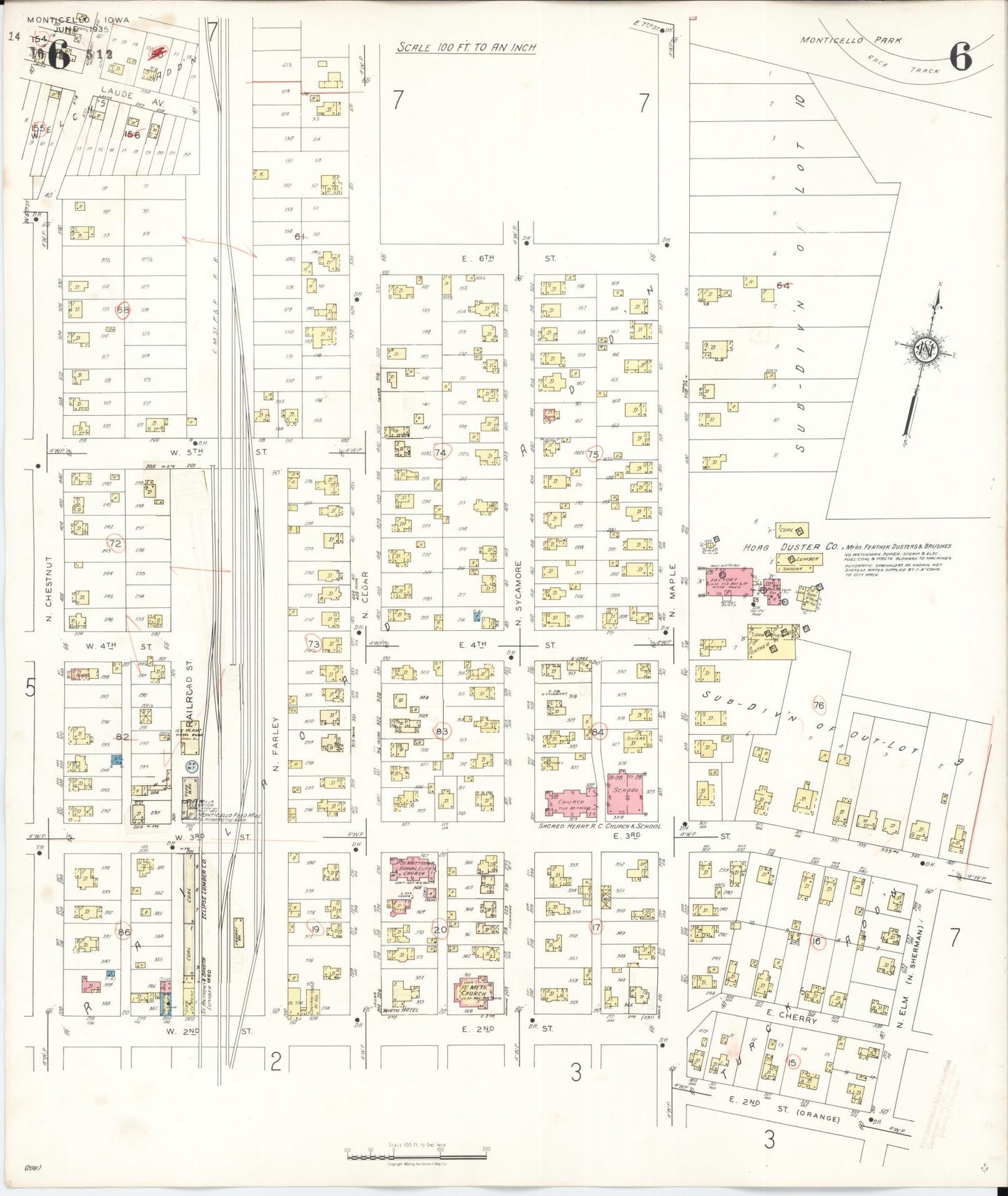Sanborn Fire Insurance Map from Monticello, Jones County, Iowa (1943), Sheet #0006 - Historic Sanborn Fire Insurance Map Print