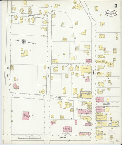 Sanborn Fire Insurance Map from Paintsville, Johnson County, Kentucky (1910), Sheet #0003 - Complete Map Set gallery image, historic Sanborn map, vintage wall art, Kentucky Kentucky