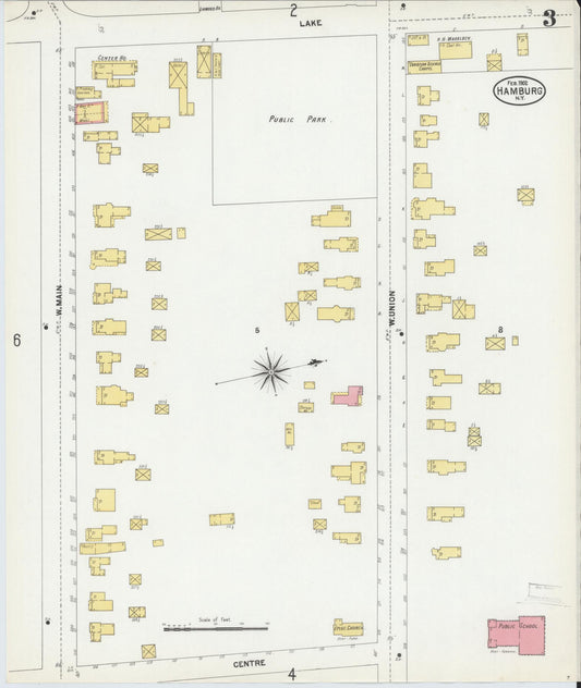 Sanborn Fire Insurance Map from Hamburg, Erie County, New York (1902), Sheet #0003 - Historic Sanborn Fire Insurance Map Print, vintage old map wall art, antique decor, genealogy gift, New York New York map
