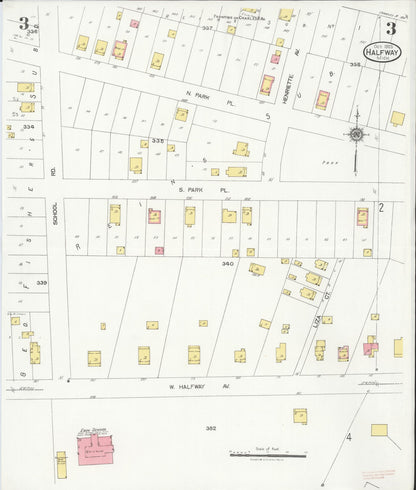 Sanborn Fire Insurance Map from Halfway, Macomb County, Michigan (1925), Sheet #0003 - Historic Sanborn Fire Insurance Map Print, vintage old map wall art, antique decor, genealogy gift, Michigan Michigan map