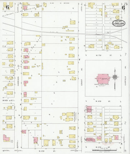 Sanborn Fire Insurance Map from Loveland, Larimer County, Colorado (1927), Sheet #0006 - Complete Map Set gallery image, historic Sanborn map, vintage wall art, Colorado Colorado