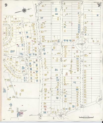 Sanborn Fire Insurance Map from Rockville, Montgomery County, Maryland (1960), Sheet #0009 - Complete Map Set gallery image, historic Sanborn map, vintage wall art, Maryland Maryland