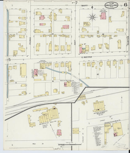 Sanborn Fire Insurance Map from Crestline, Crawford County, Ohio (1896), Sheet #0006 - Complete Map Set gallery image, historic Sanborn map, vintage wall art, Ohio Ohio