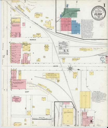 Sanborn Fire Insurance Map from Ozark, Dale County, Alabama (1903), Sheet #0001 - Complete Map Set gallery image, historic Sanborn map, vintage wall art, Alabama Alabama