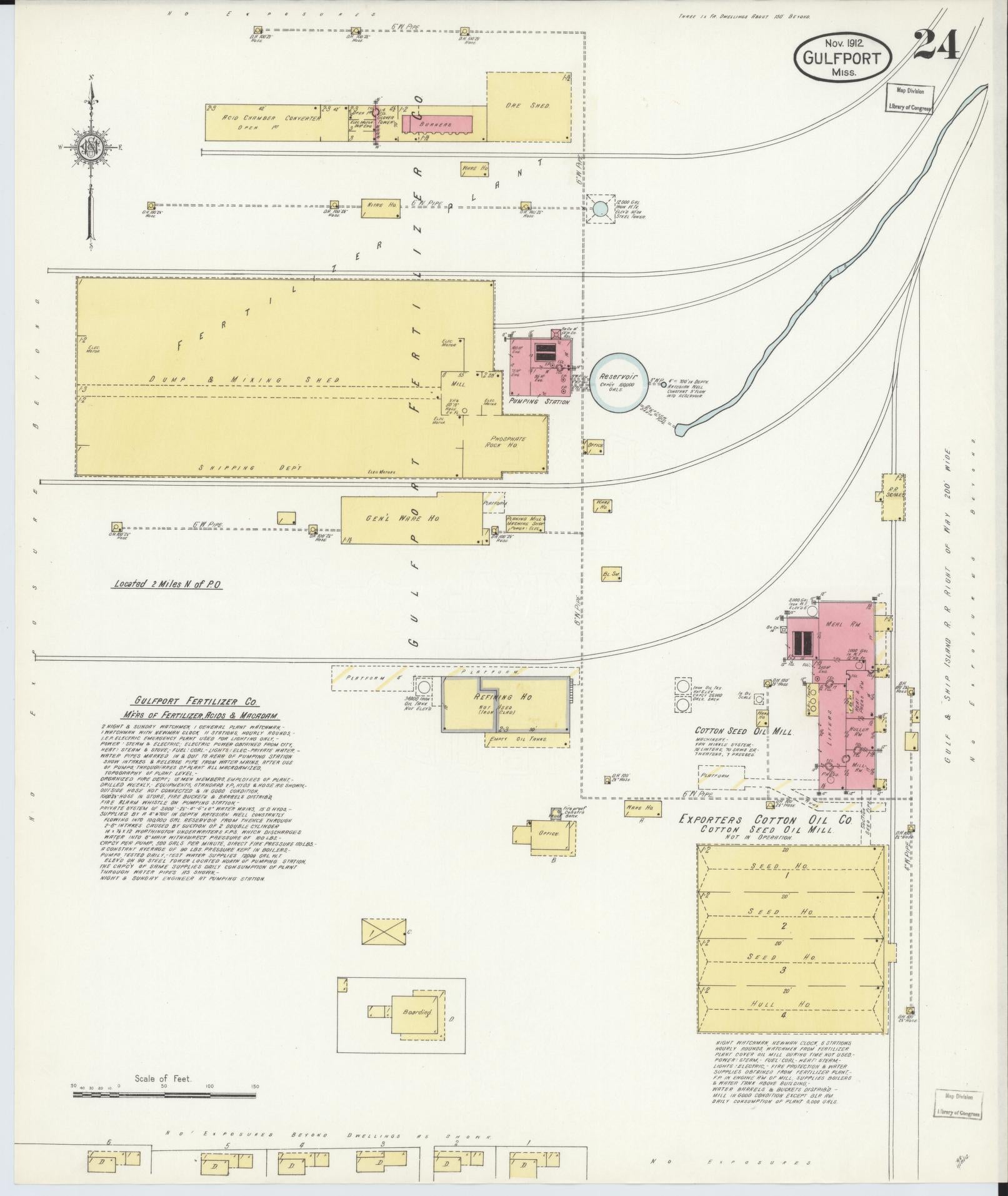 Sanborn Fire Insurance Map from Gulfport, Harrison County, Mississippi (1912), Sheet #0024 - Complete Map Set gallery image, historic Sanborn map, vintage wall art, Mississippi Mississippi