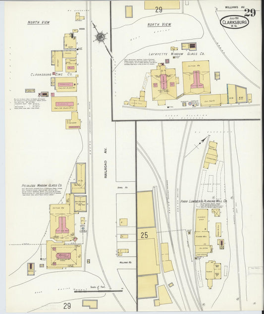 Sanborn Fire Insurance Map from Clarksburg, Harrison County, West Virginia (1911), Sheet #0029 - Historic Sanborn Fire Insurance Map Print, vintage old map wall art, antique decor, genealogy gift, West Virginia West Virginia map