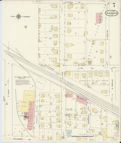Sanborn Fire Insurance Map from Paragould, Greene County, Arkansas (1914), Sheet #0007 - Complete Map Set gallery image, historic Sanborn map, vintage wall art, Arkansas Arkansas