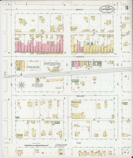 Sanborn Fire Insurance Map from Chatsworth, Livingston County, Illinois (1899), Sheet #0003 - Historic Sanborn Fire Insurance Map Print, vintage old map wall art, antique decor, genealogy gift, Illinois Illinois map