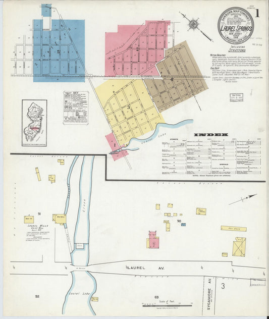 Sanborn Fire Insurance Map from Laurel Springs, Camden County, New Jersey. (1918) – Historic Sanborn Fire Insurance Map Print