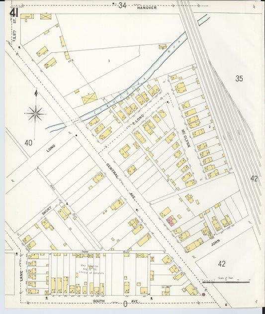 Sanborn Fire Insurance Map from Hamilton, Butler County, Ohio (1899), Sheet #0041 - Historic Sanborn Fire Insurance Map Print, vintage old map wall art, antique decor, genealogy gift, Ohio Ohio map