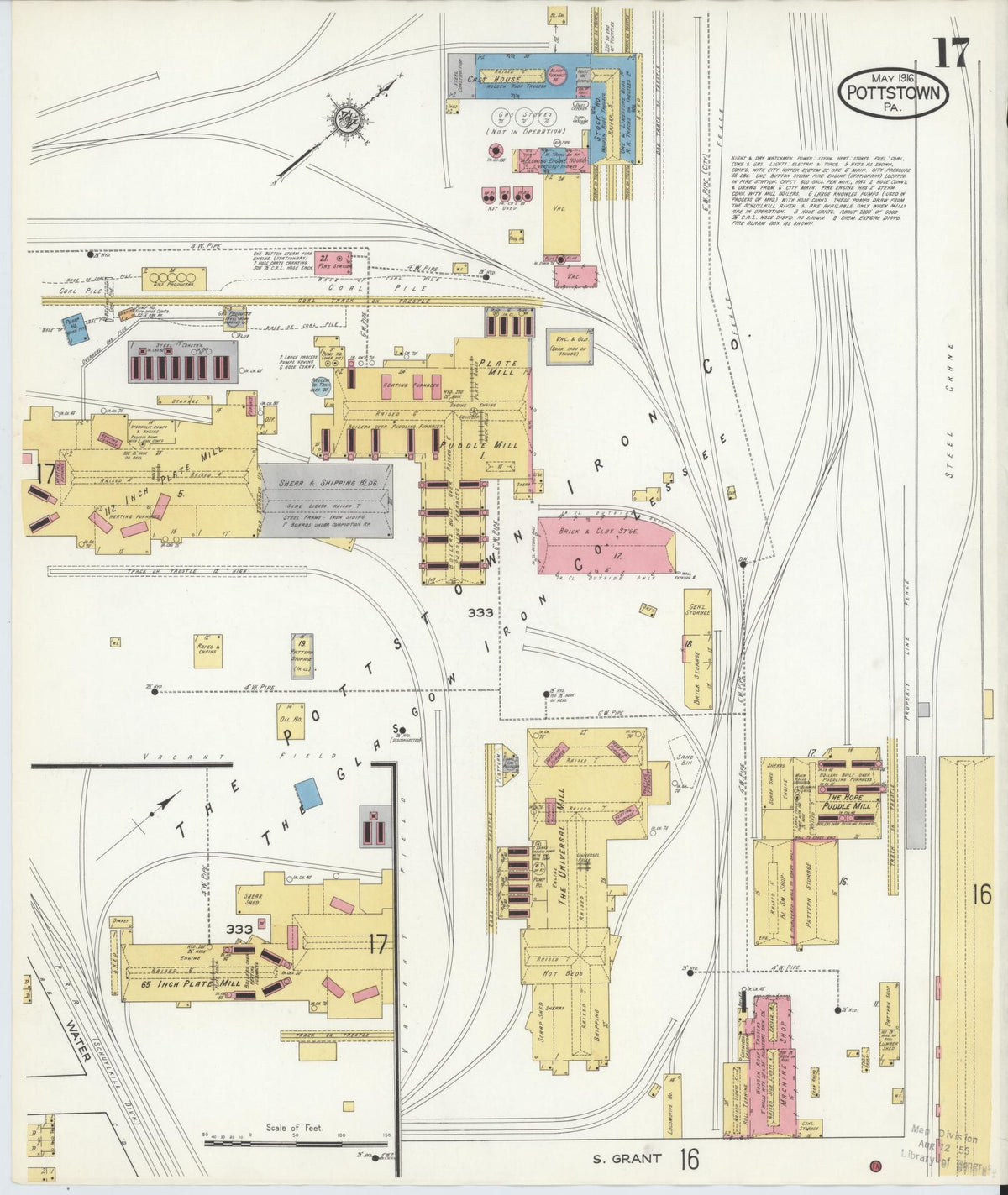 Sanborn Fire Insurance Map from Pottstown, Montgomery County, Pennsylvania (1916), Sheet #0017 - Complete Map Set gallery image, historic Sanborn map, vintage wall art, Pennsylvania Pennsylvania