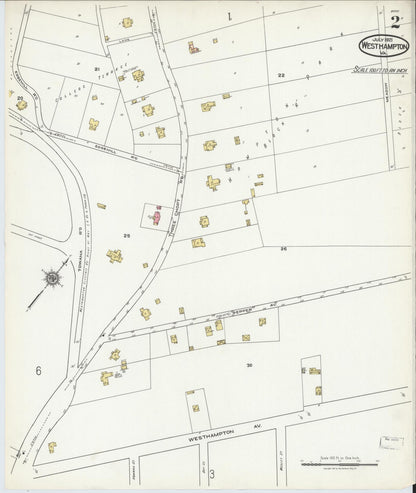 Sanborn Fire Insurance Map from Westhampton, Henrico County, Virginia (1921), Sheet #0002 - Complete Map Set gallery image, historic Sanborn map, vintage wall art, Virginia Virginia