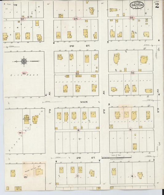 Sanborn Fire Insurance Map from Groton, Brown County, South Dakota (1921), Sheet #0002 - Historic Sanborn Fire Insurance Map Print, vintage old map wall art, antique decor, genealogy gift, South Dakota South Dakota map