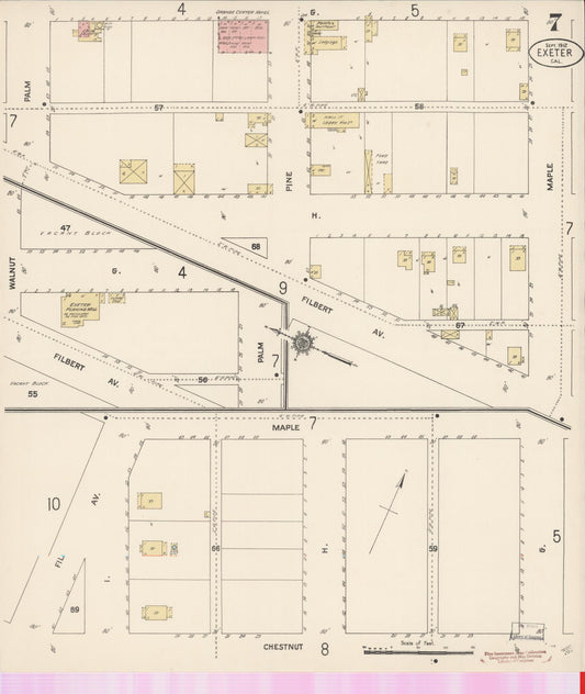 Sanborn Fire Insurance Map from Exeter, Tulare County, California (1912), Sheet #0007 - Historic Sanborn Fire Insurance Map Print, vintage old map wall art, antique decor, genealogy gift, California California map
