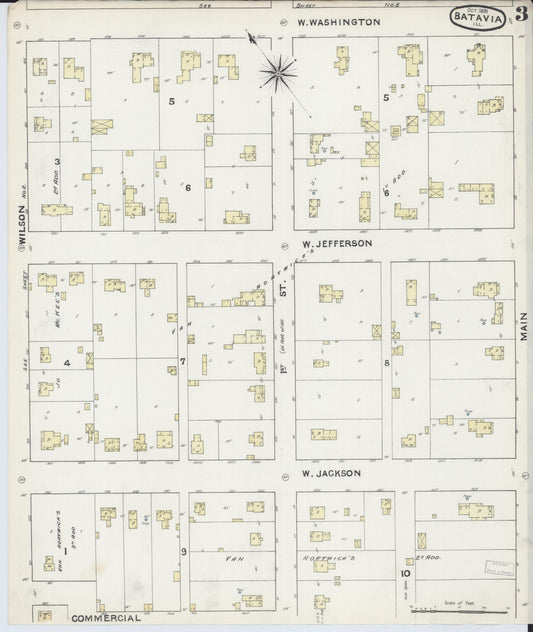 Sanborn Fire Insurance Map from Batavia, Kane County, Illinois (1891), Sheet #0003 - Historic Sanborn Fire Insurance Map Print, vintage old map wall art, antique decor, genealogy gift, Illinois Illinois map