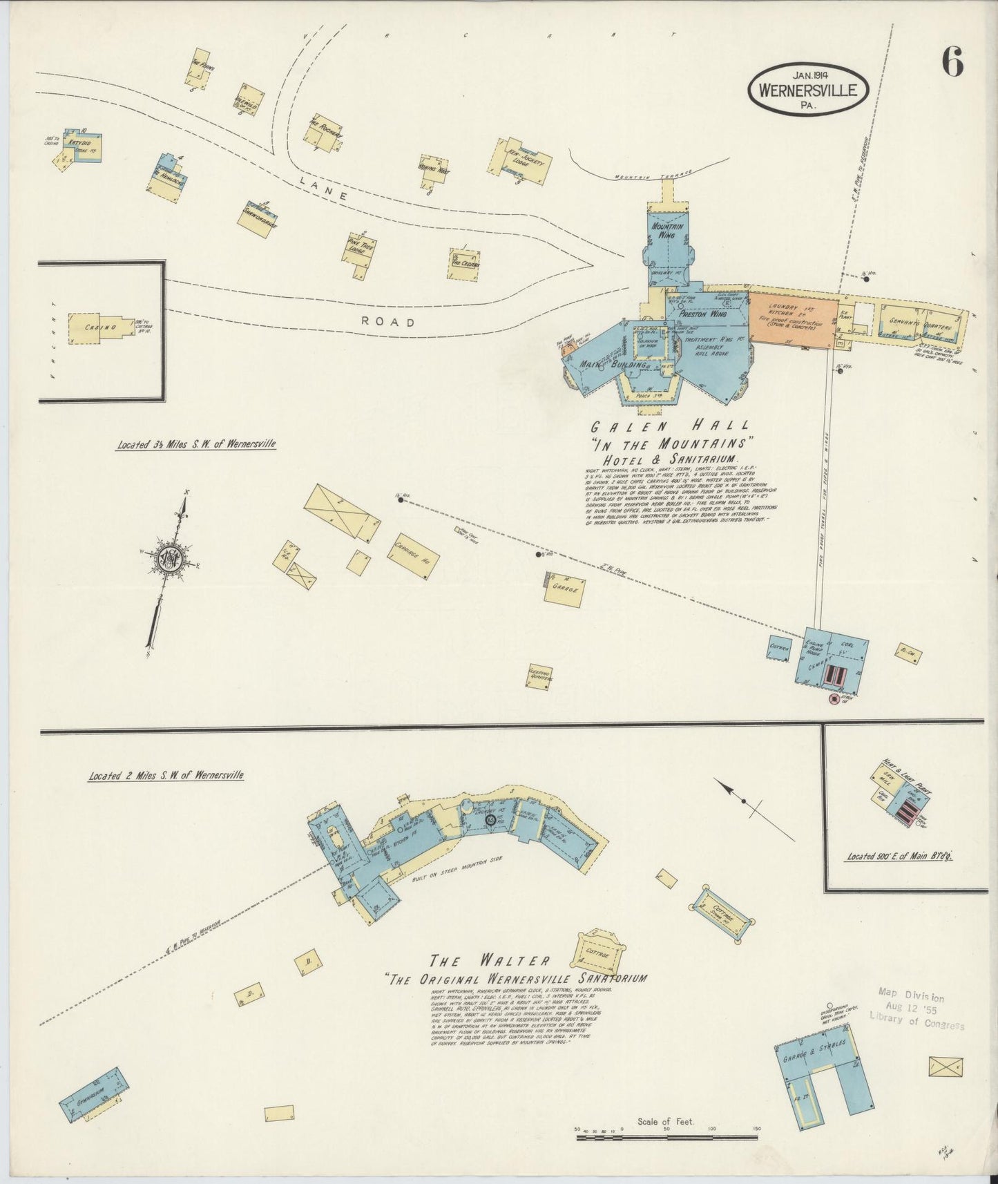 Sanborn Fire Insurance Map from Wernersville, Berks County, Pennsylvania (1914), Sheet #0006 - Complete Map Set gallery image, historic Sanborn map, vintage wall art, Pennsylvania Pennsylvania