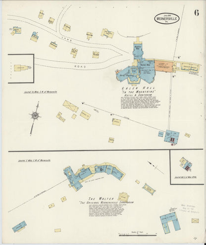 Sanborn Fire Insurance Map from Wernersville, Berks County, Pennsylvania (1914), Sheet #0006 - Complete Map Set gallery image, historic Sanborn map, vintage wall art, Pennsylvania Pennsylvania