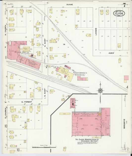 Sanborn Fire Insurance Map from Clyde, Sandusky County, Ohio (1911), Sheet #0007 - Historic Sanborn Fire Insurance Map Print, vintage old map wall art, antique decor, genealogy gift, Ohio Ohio map