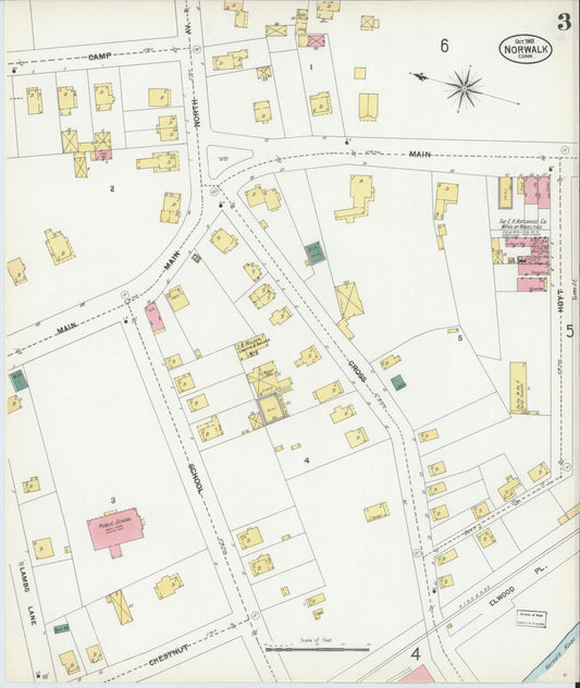 Sanborn Fire Insurance Map from Norwalk, Fairfield County, Connecticut (1901), Sheet #0003 - Historic Sanborn Fire Insurance Map Print, vintage old map wall art, antique decor, genealogy gift, Connecticut Connecticut map