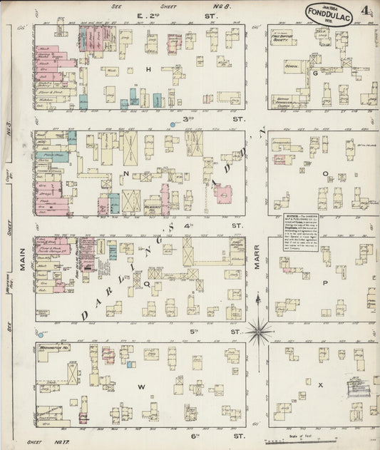 Sanborn Fire Insurance Map from Fond du Lac, Fond du Lac County, Wisconsin (1884), Sheet #0004 - Historic Sanborn Fire Insurance Map Print, vintage old map wall art, antique decor, genealogy gift, Wisconsin Wisconsin map