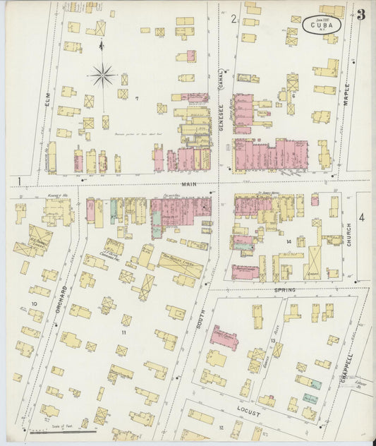 Sanborn Fire Insurance Map from Cuba, Allegany County, New York (1897), Sheet #0003 - Historic Sanborn Fire Insurance Map Print, vintage old map wall art, antique decor, genealogy gift, New York New York map