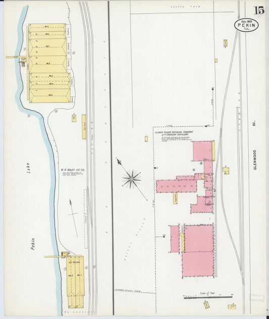 Sanborn Fire Insurance Map from Pekin, Tazewell County, Illinois (1903), Sheet #0015 - Historic Sanborn Fire Insurance Map Print, vintage old map wall art, antique decor, genealogy gift, Illinois Illinois map