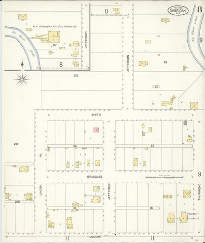 Sanborn Fire Insurance Map from Sheridan, Sheridan County, Wyoming (1903), Sheet #0008 - Complete Map Set gallery image, historic Sanborn map, vintage wall art, Wyoming Wyoming